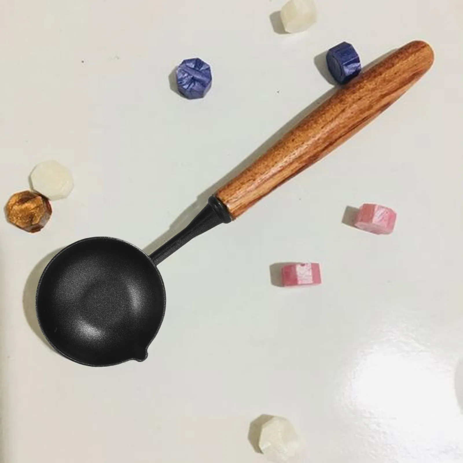 6Pcs 왁스 씰 스푼 철 소재 레트로 스타일 간편한 작동 왁스 씰 녹이는 스푼 봉투 및 DIY 씰링에 유용함