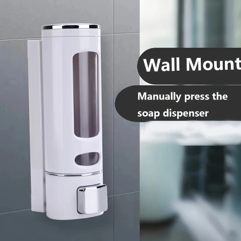 400ml เครื่องจ่ายสบู่เหลวติดผนังแชมพูและครีมนวดผมกาว Handwashing Fluid Dispenser 1