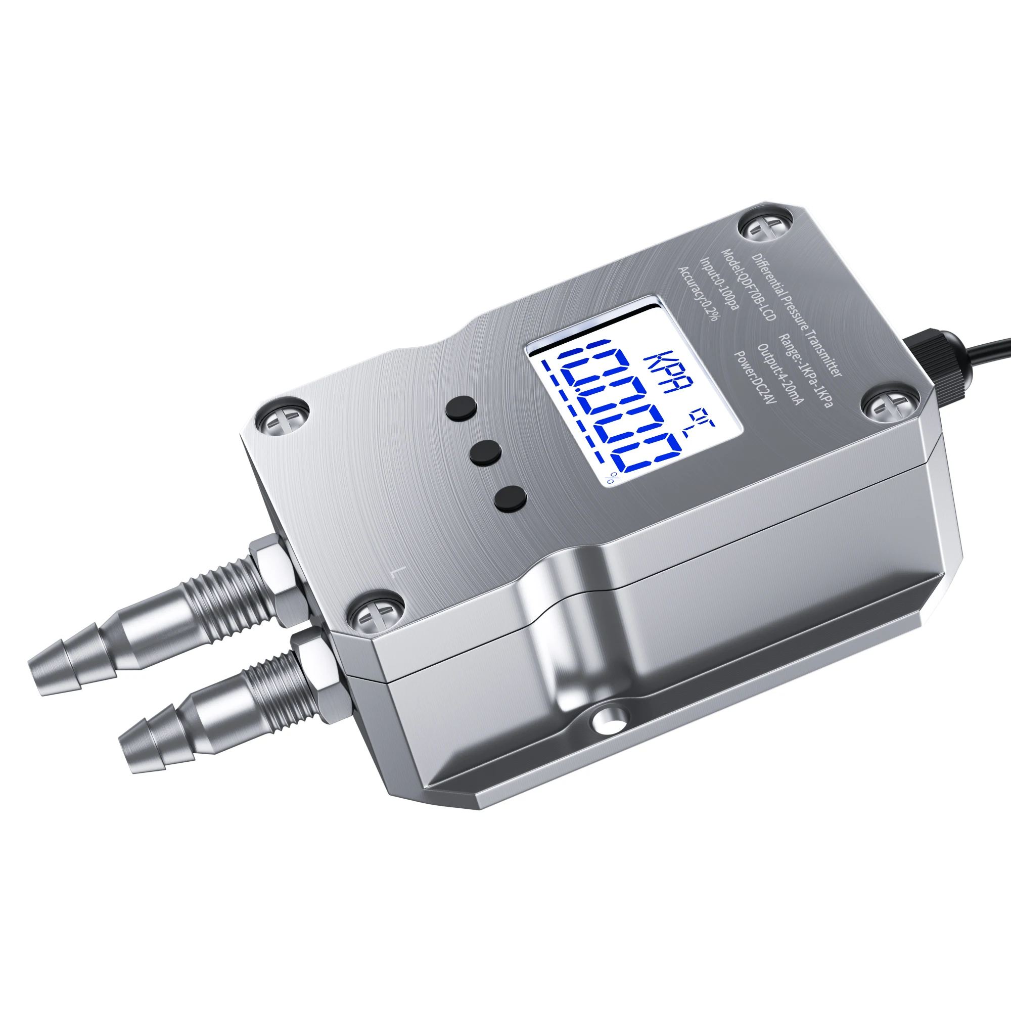 Pressure Sensor 4-20mA LCD Differential Pressure Transmitter 0-10V 0-5V RS485 Wind Pressure Sensor 1Kpa 10kp 50Pa 100Pa 500Pa 50Pa Air