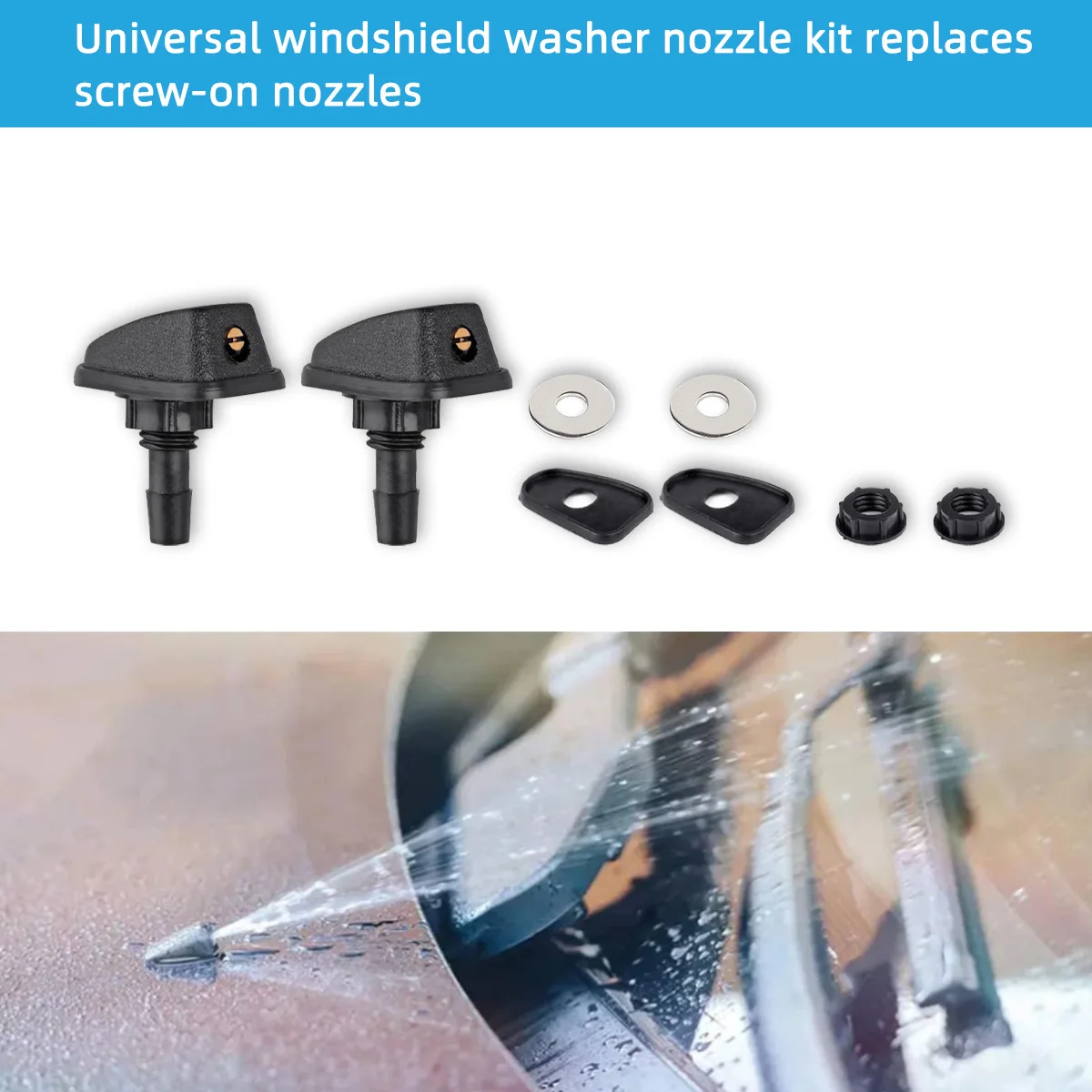 Windshield Washer Nozzle 360-degree Adjustable for Car