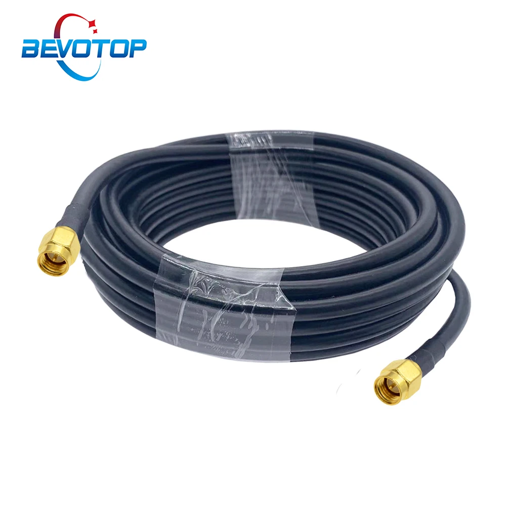 1M 2M 5M 10M 20M SMA Male to SMA Male RG58 50ohm Coaxial Cable Plug WiFi Antenna Extension Cable Connector Adapter Pigtail