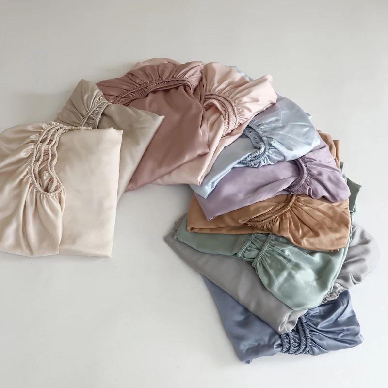 Luxurious Mulberry Silk Fitted Sheet with Elastic Bands Full Around Mattress Cover Smooth Non-Slip Bed Cover 100/120/160/180/200 6
