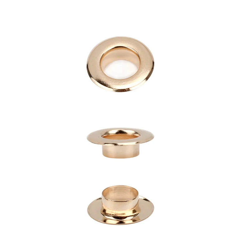 Eyelet Grommet Ring 100sets Bright Flat Type Brass Eyelets with Grommet for Scrapbooking Cap Leathercraft Bag Clothe Accessories eyelet grommet ring kit grommet eyelet kit screw back eyelets metal eyelet buttons