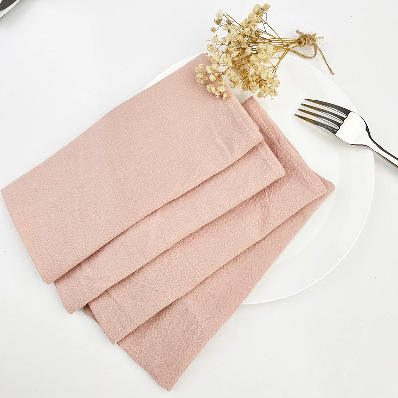 20PC 30X45CM Cotton Hotel Serving Cloth Napkins Fabric Family Dinner Kitchen Green Tea Towels Table Mat Wedding Table Decoration