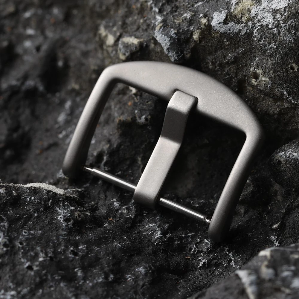Premium Titanium Alloy Matte Leather Strap Buckle, High-Strength Metal Design