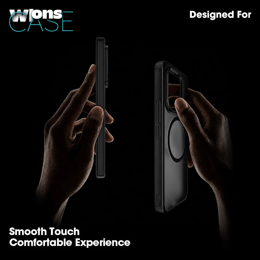 Luxury Matte Transparent Magnetic Case with Wireless Charging