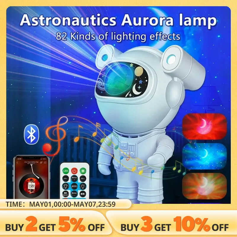 Galaxy Star Projector LED Night Light DIY Astronaut Nebula Porjectors Lamp For Bedroom Home Decorative Luminaires Children Gifts