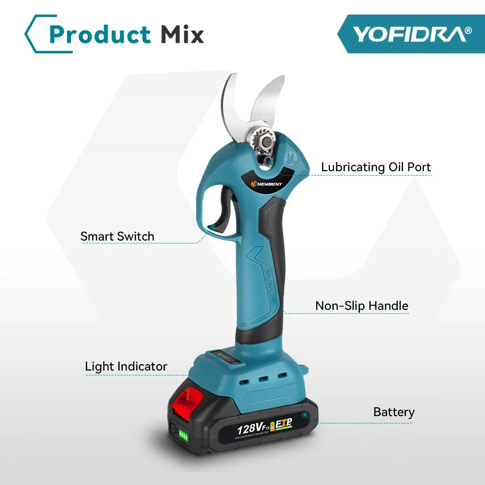 30mm 4 Gears Brushless Electric Pruner Shear Cordless Efficient Garden Potted Branches Beautifying Tools For Makita 18V Battery 3