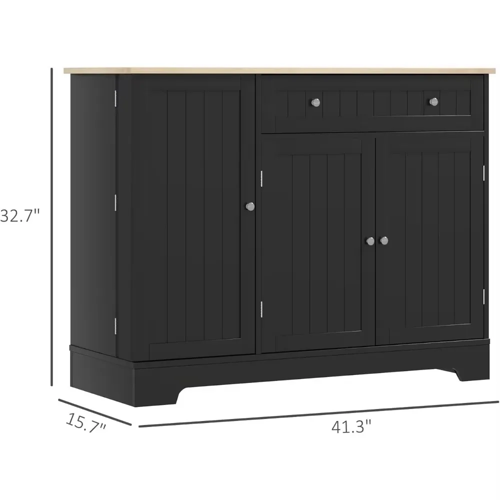 Modern Sideboard Buffet Cabinet with Storage, 41" Kitchen Pantry Cabinet with Door Shelves, Drawer, Adjustable Shelf, Cof 4