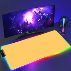 Colorful RGB Desk Mat with Black Waterproof Surface - Enhanced Gaming Experience - Small RGB350x250x3mm (2)