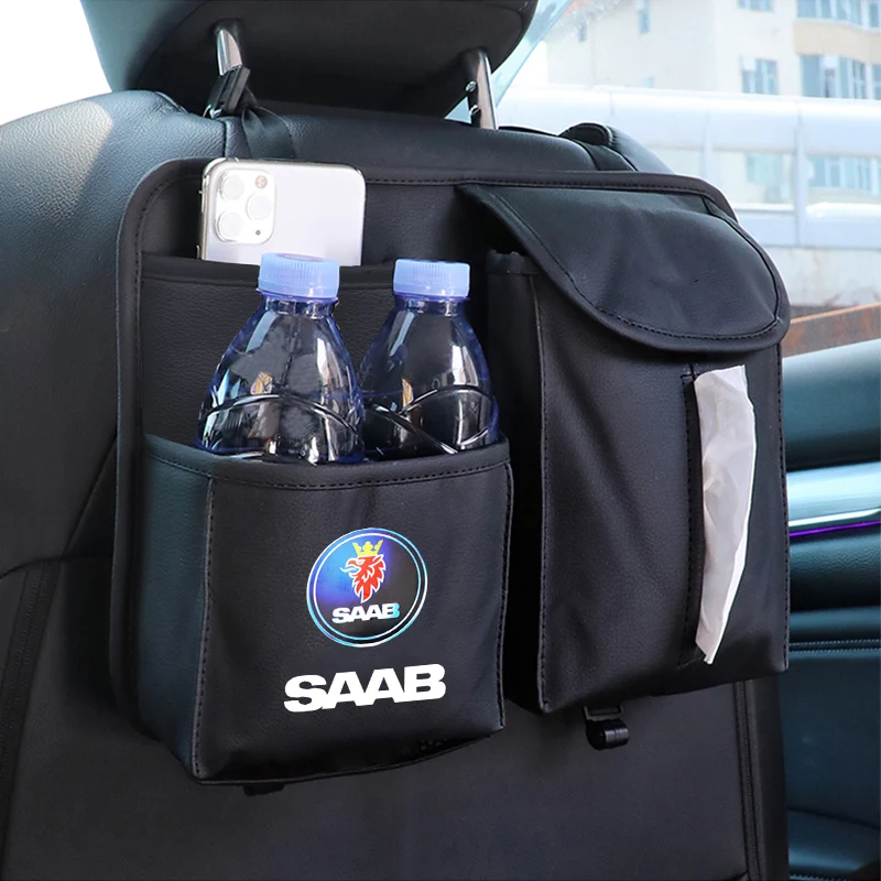 Universal Leather Car Seat Back Organizer Borsa Portaoggetti Per Sedile Posteriore Automatico Per Saab 95 93 99 900 9000 9-3 9-5 93X 95X 97X Aero X 90