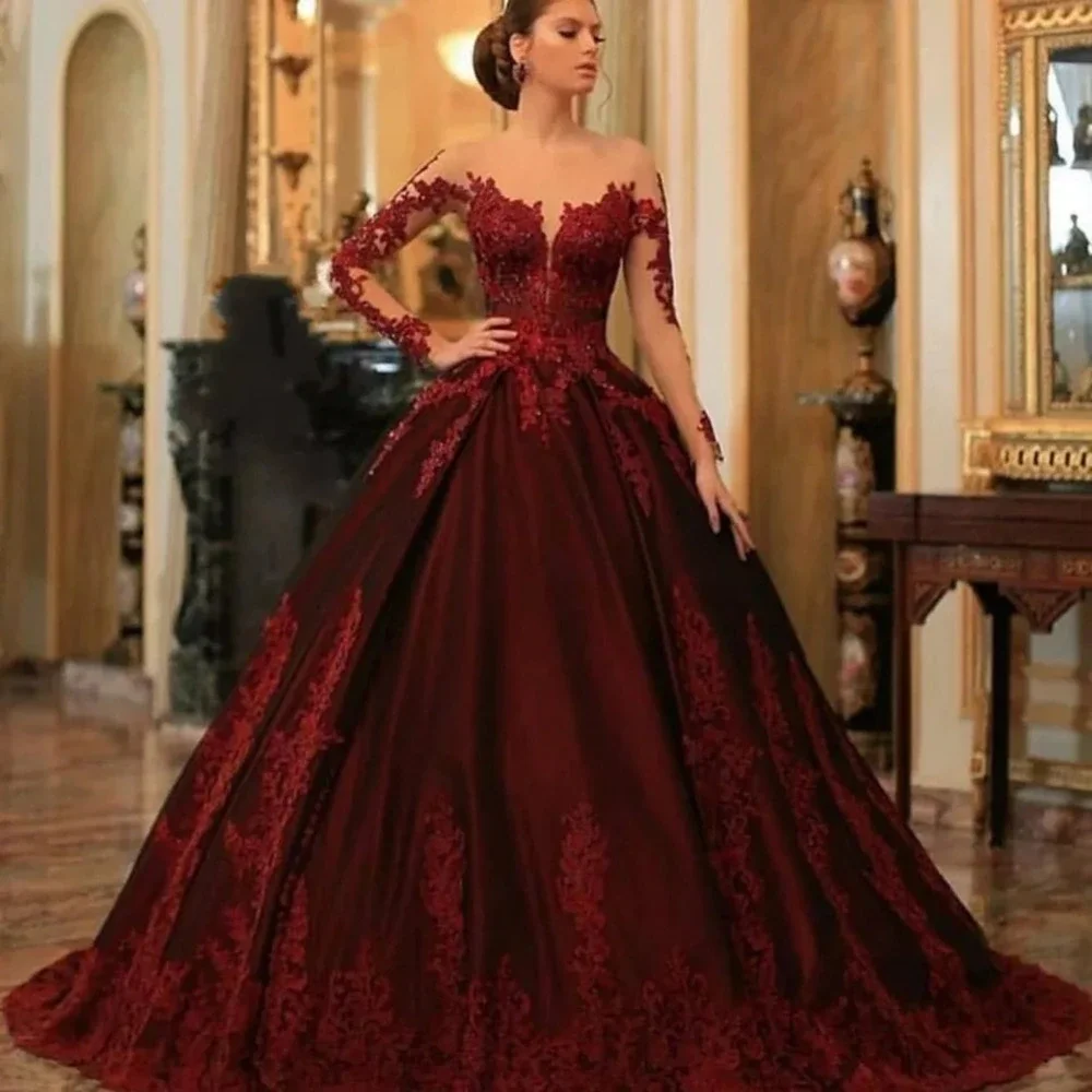 red masquerade dress