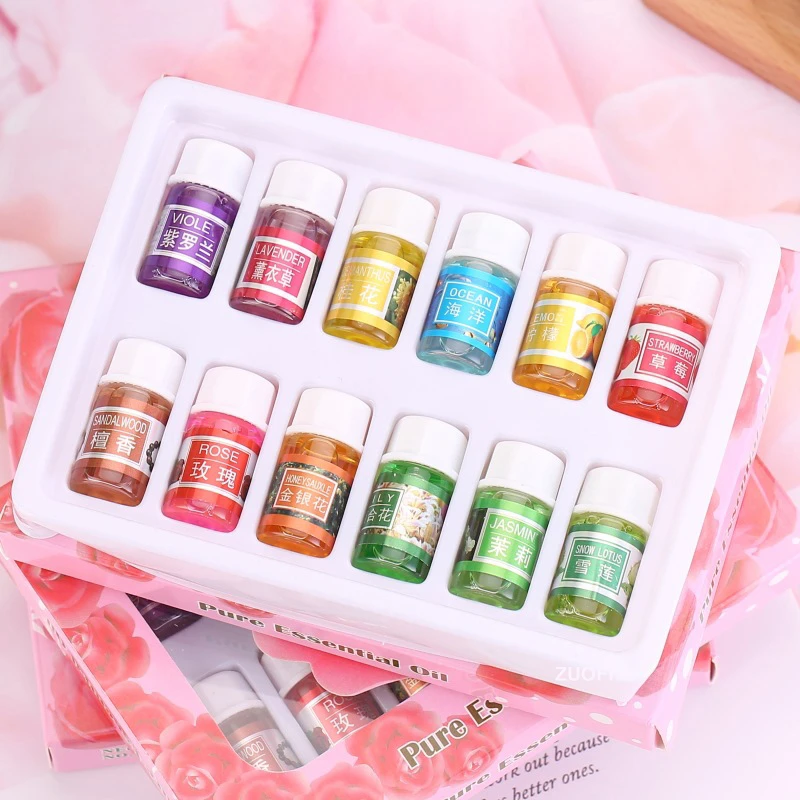 12Pcs/Set Essential Oils For Aromatherapy Diffusers Sleep Oil Rose Lemon Aroma Massage Air Purifier Lavender | Красота и здоровье