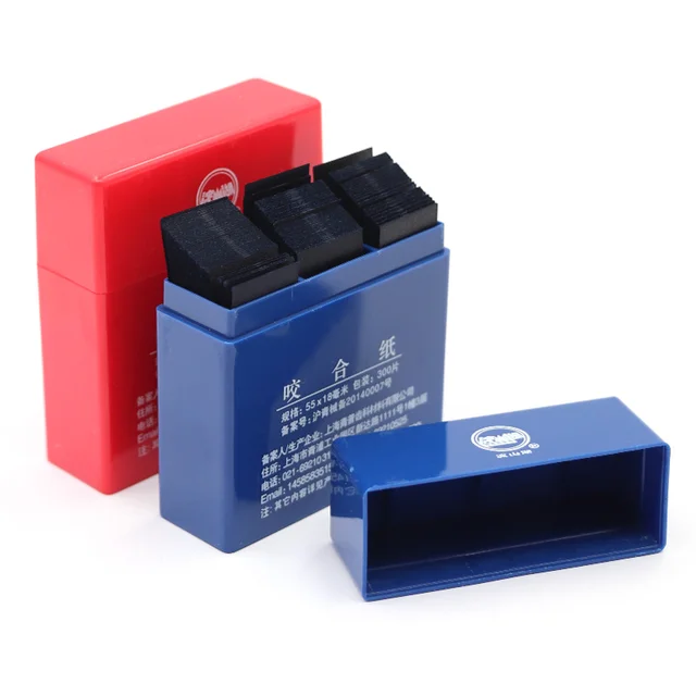 300 Sheets Dental Articulating Paper Strips Double-sided Bite Paper 55*18mm Red/Blue Oral Teeth Care Whitening Dentist Material 2