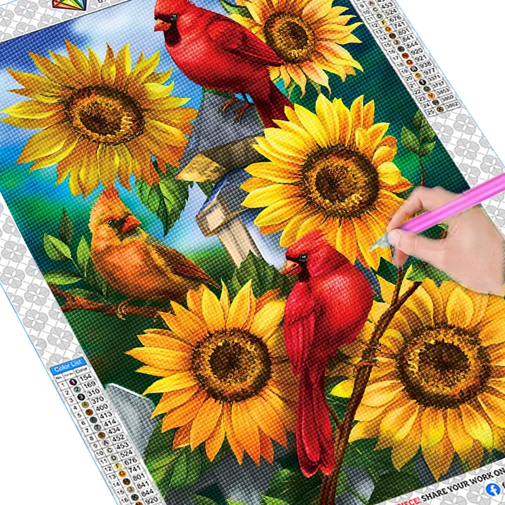 Diamond Painting - Full Round / Square - Elephant & Sunflowers A