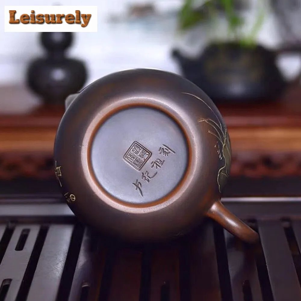 500ml Qinzhou Nixing Pottery Teapot  Fully Handmade Xishi Pot Famous Master Carved Fish Kettle Large Capacity Teaware Collection