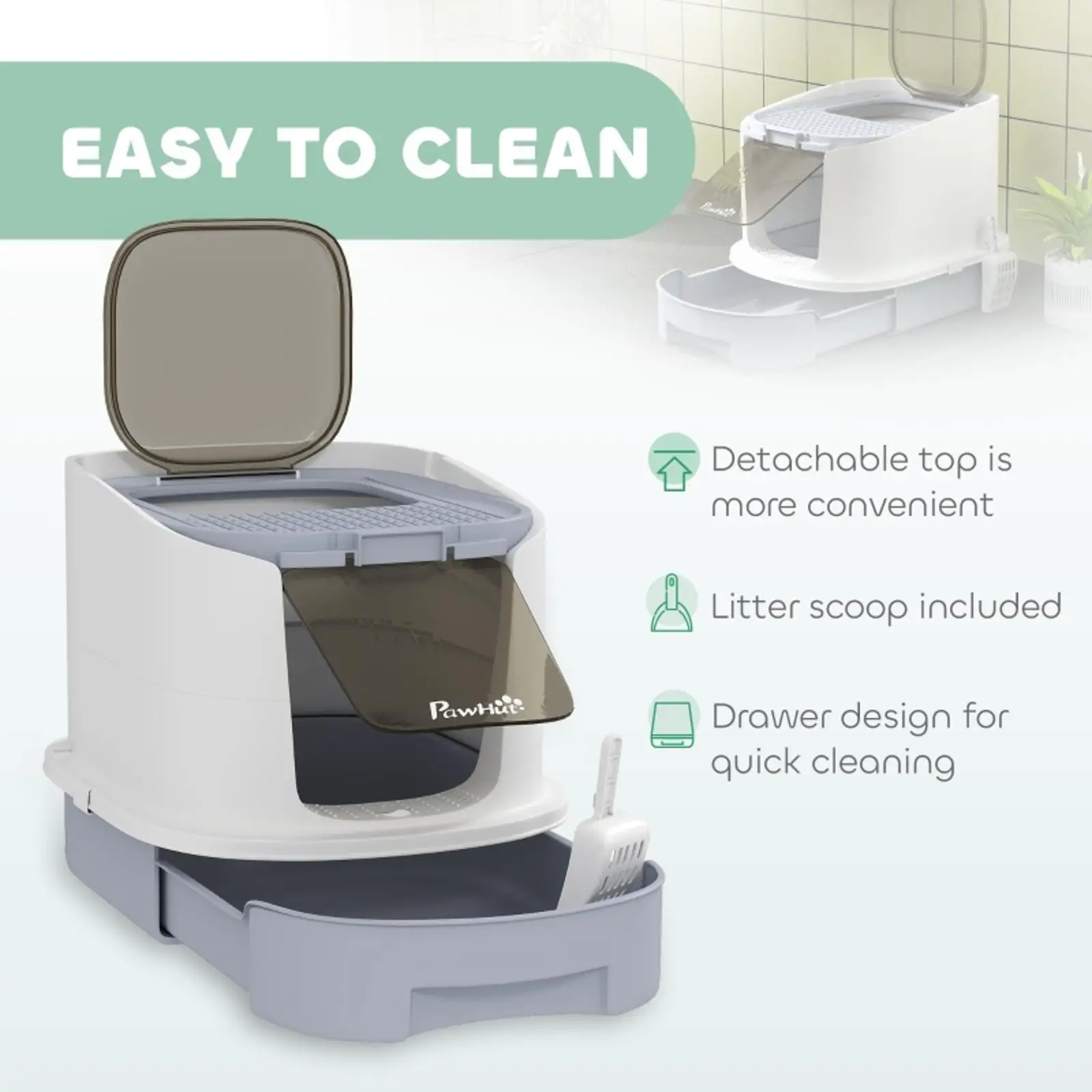 Cat Litter Box Furniture Hidden Design Odour Control Enclosure for Cat Cages and Home Pet Supplies