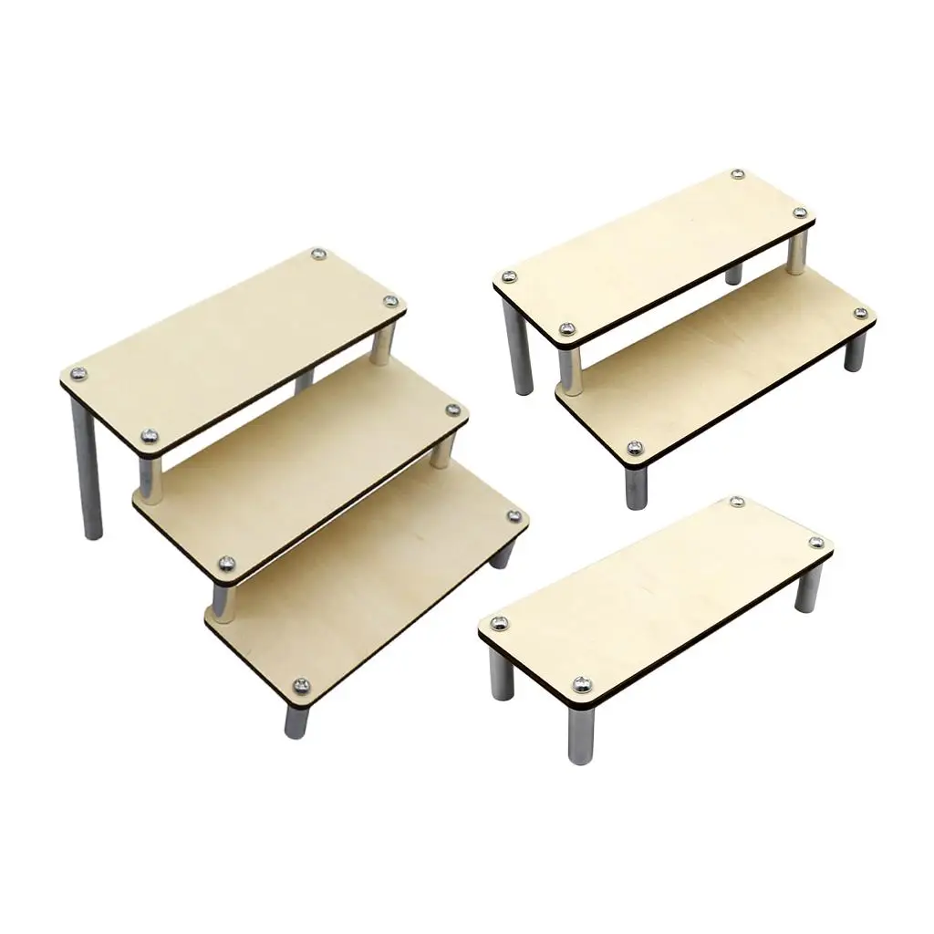 Espositore In Legno Riser Step Stand Giocattoli Action Figure Holder Ladder Profumo Shelf