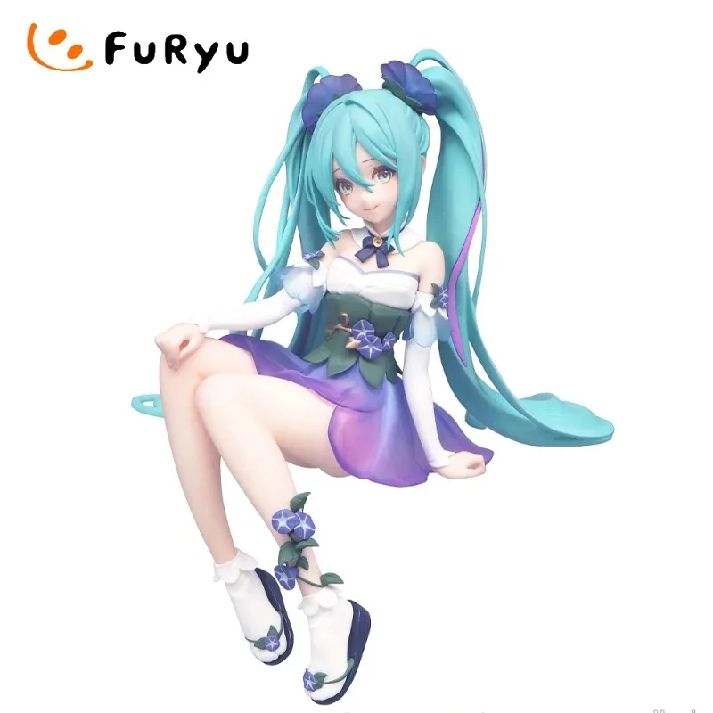

In Stock Original FYRYU Hatsune Miku Anime Figure Sakura Series Cute Kawaii Sitting Posture Boxed Collectible Model Doll Toy