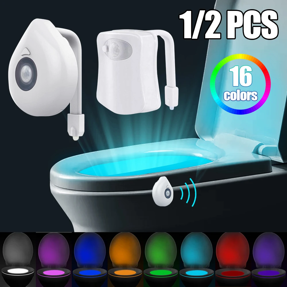 LumiLux Advanced 16-Color Motion Sensor LED Toilet Bowl Night Light Internal 