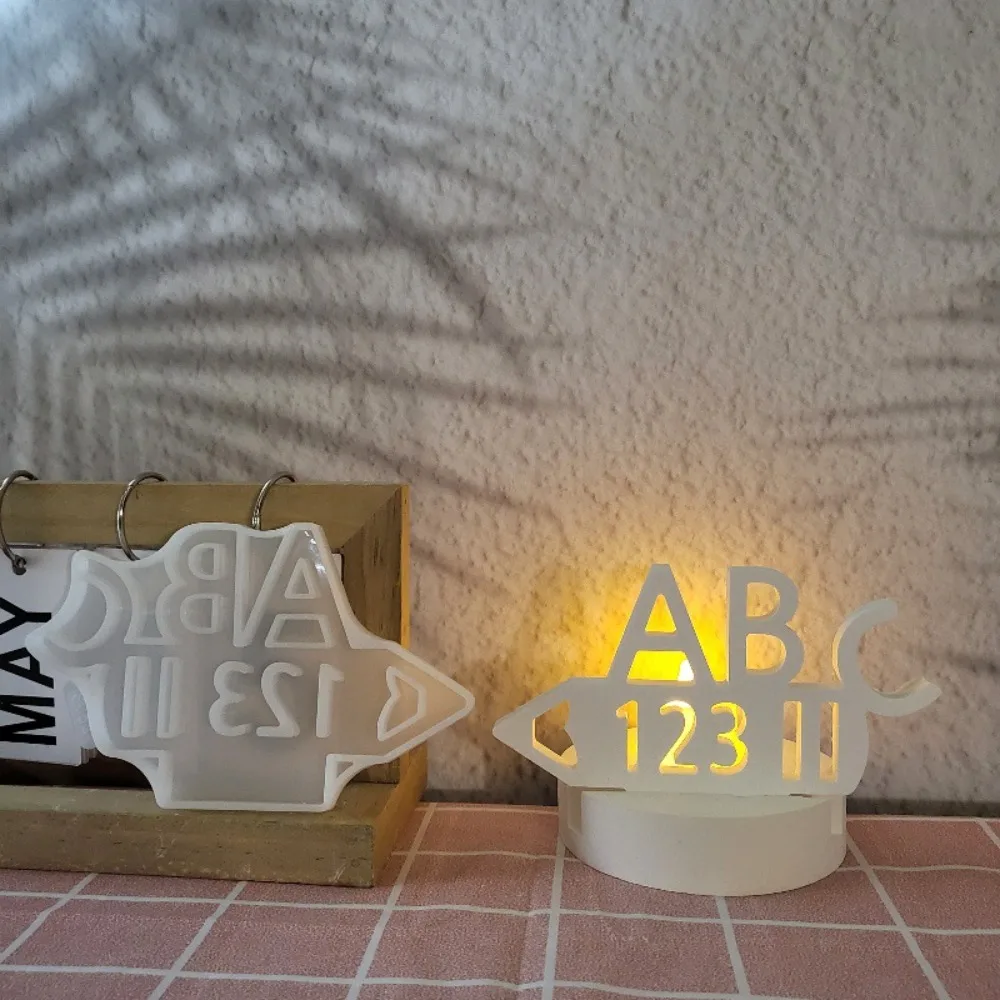 연필 알파벳 플러그인 장식 석고 캔들 거치대 몰드, DIY 시멘트 석고 캔들, 거치대 실리콘 몰드