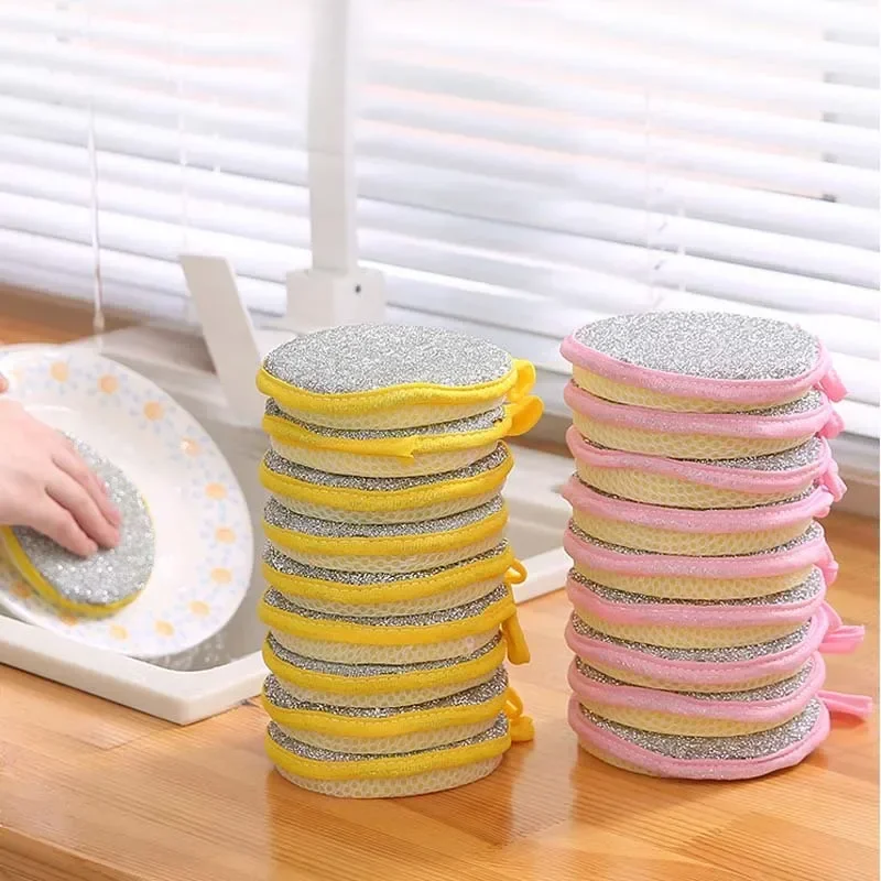 

5pcs Dishwashing Sponge Reusable Washable Sponges Double Side Magic Sponge To Wash Dishes Useful Things for Kitchen Clean Tools