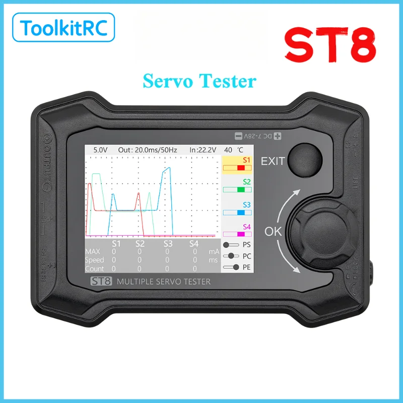 ToolkitRC ST8 8-канальный тестер сервоприводов PWM, PPM, SBUS 4 Тест сигнала независимого интерфейса для RC-сервопривода