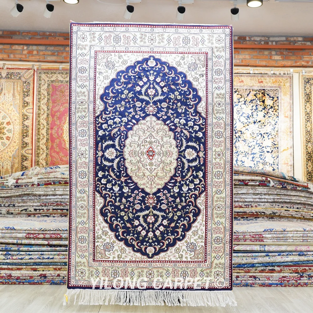 91x152cm 클래식 디자인 페르시아어 수제 실크 카펫 지역 홈 데코 카펫 깔개 (LH849B)