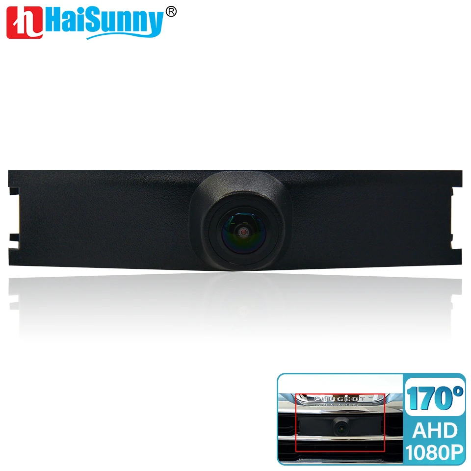 

HaiSunny 170 ° Full HD фронтальная камера для обшивки для Peugeot 3008 2013 2014 2015 широкоугольная Водонепроницаемая камера ночного видения AHD 1080P