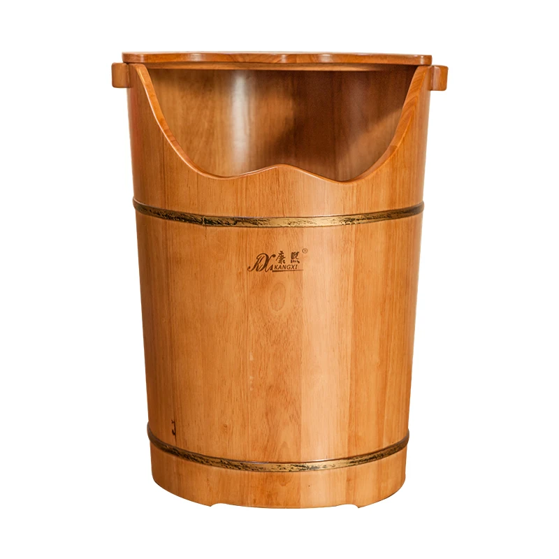 

XK Foot Bath Barrel over Calf Wooden Household Foot Barrel Wooden Barrel with Lid Deep Barrel