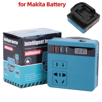 120W แบตเตอรี่ลิเธียมอินเวอร์เตอร์ DC21V-AC220V อินเวอร์เตอร์อะแดปเตอร์สําหรับ DeWalt สําหรับ Milwaukee สําหรับ Makita การทํางานอินเวอร์เตอร์ 9