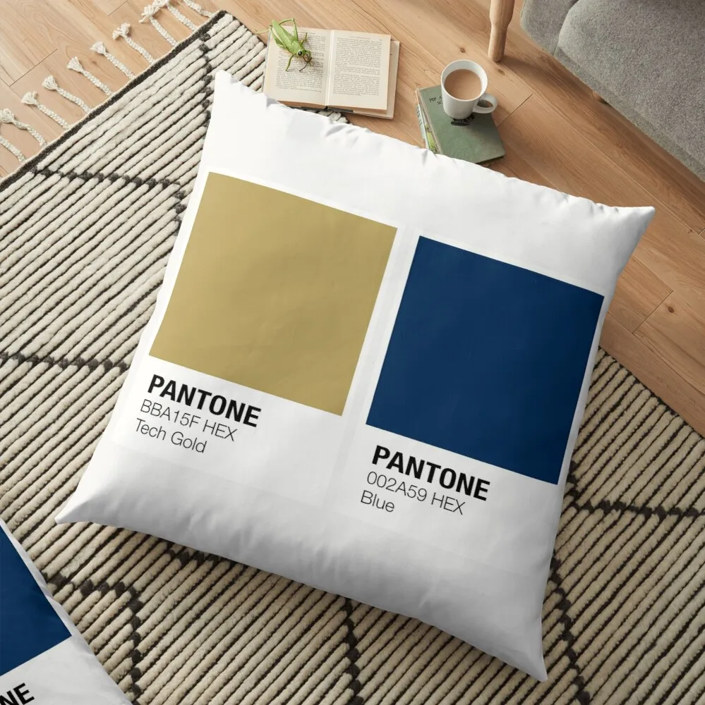 Cuscino Per Divano Con Cuscino Da Pavimento Pantone Blu E Tech Gold