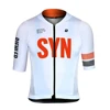White Syn Summer breathable and comfortable men's cycling Set Short Sleeve Jersey And Bib Shorts Red Logo MTB Clothing 3