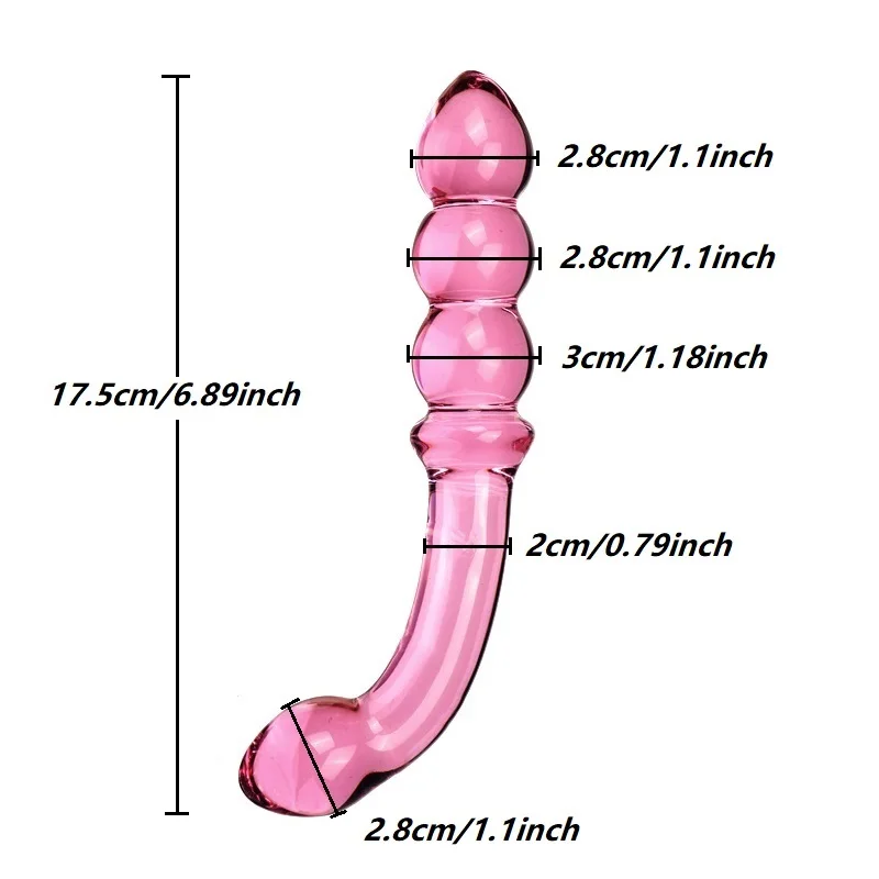 Double Ended Crystal Glass Anal Beads Butt Plug G-spot Stimulation Dildo Penis Gay Masturbate Adult Sex Toy For Women Men