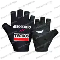 2024 SOUDAL QUICK STEP TEAM Half Finger Cycling Gloves Mens and Womens Anti-static MTB Road Mountain Bike Bicycle Gel Gloves 1