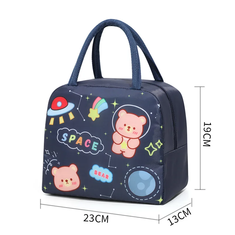 Cartoon Children's Lunch Bag Thermal Insulation Aluminum Film High Quality Waterproof Oxford Cloth Portable Lunch Bags Tote New 5