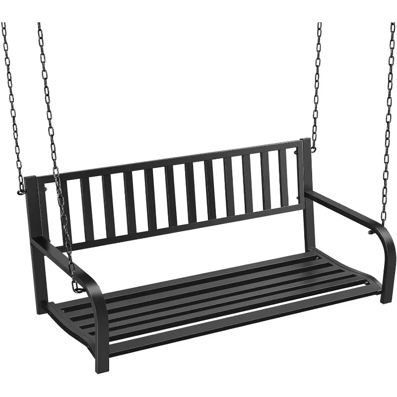 

Подвесная скамейка для крыльца, мебель для патио, металлический качели-стул для сада, двора, колоды, заднего двора, черного цвета