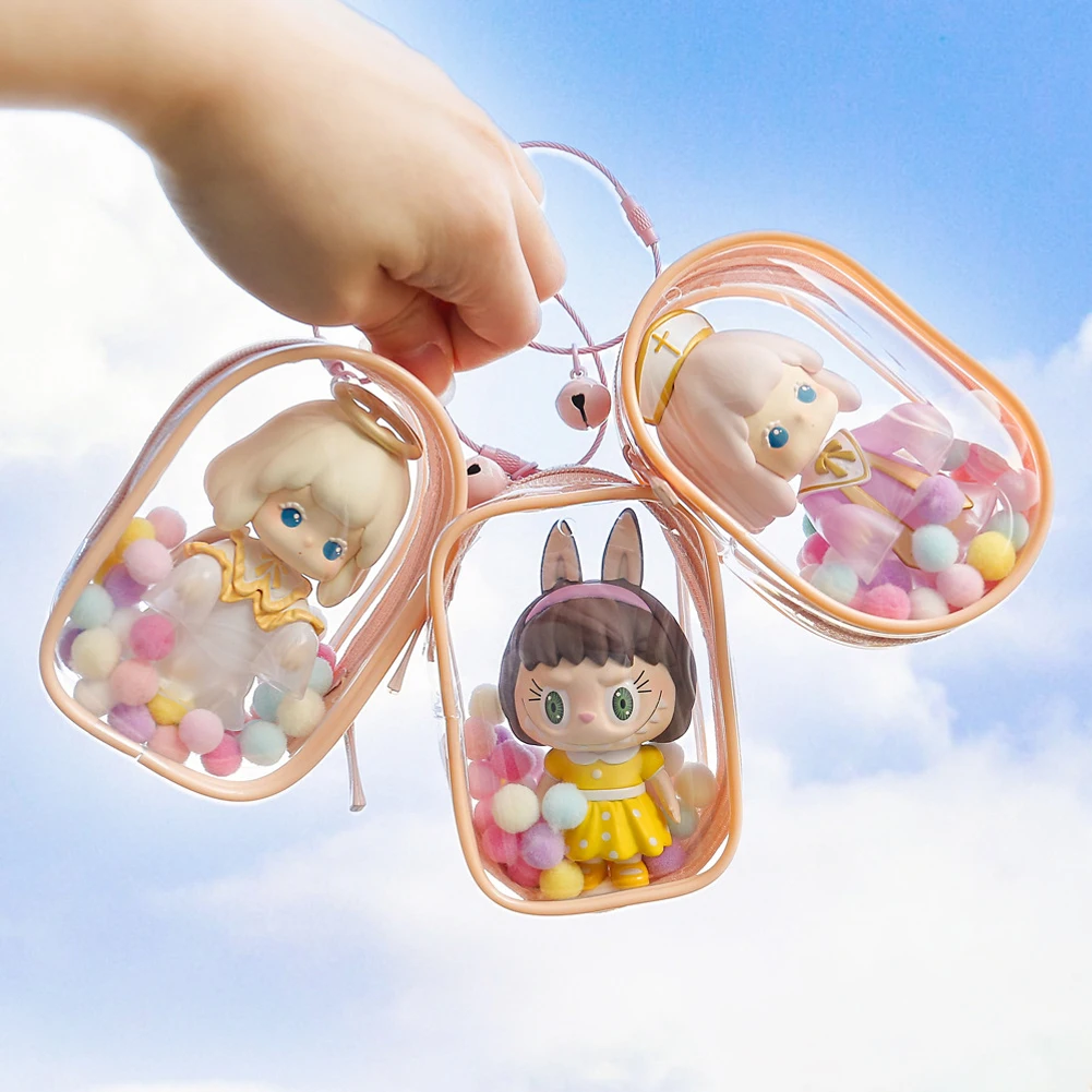 Verdicken PVC Transparent Mystery Box Lagerung Fall Schlüsselbund Tasche Lagerung Beutel Organizer Box Klassische Puppe Tasche Schlüsselbund Brieftasche – Detail 6