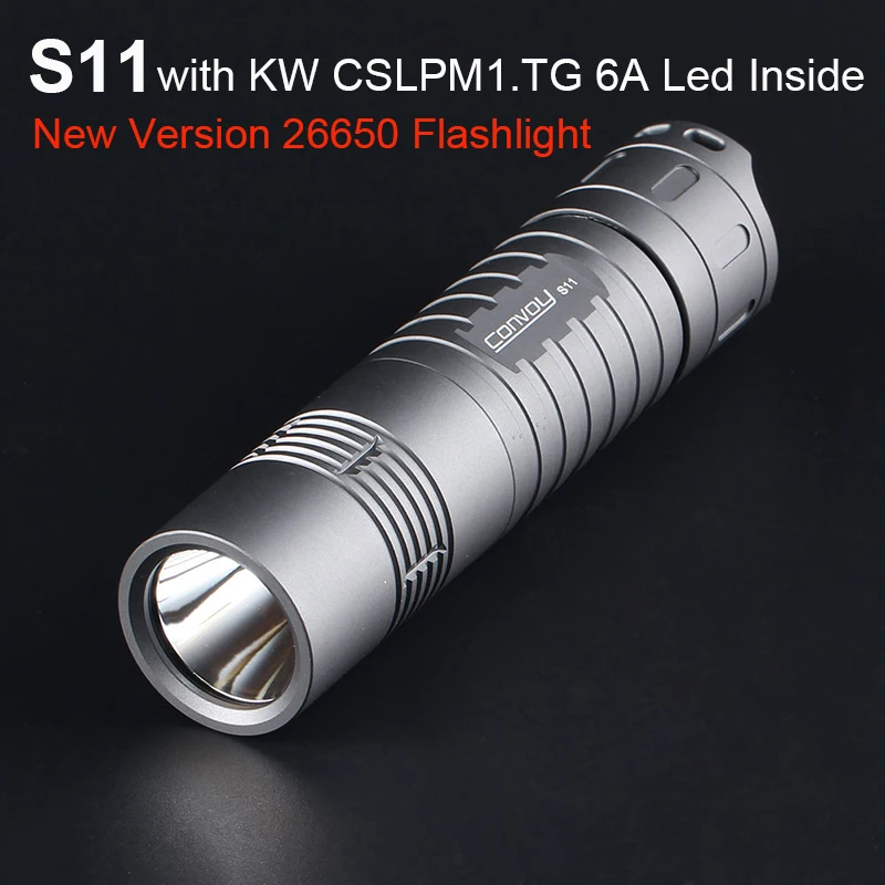 

Convoy S11 with KW CSLPM1.TG 6A Led Inside Flashlight Flash Light Portable Torch 26650 Lanterna Powerful Camping Fishing Lantern
