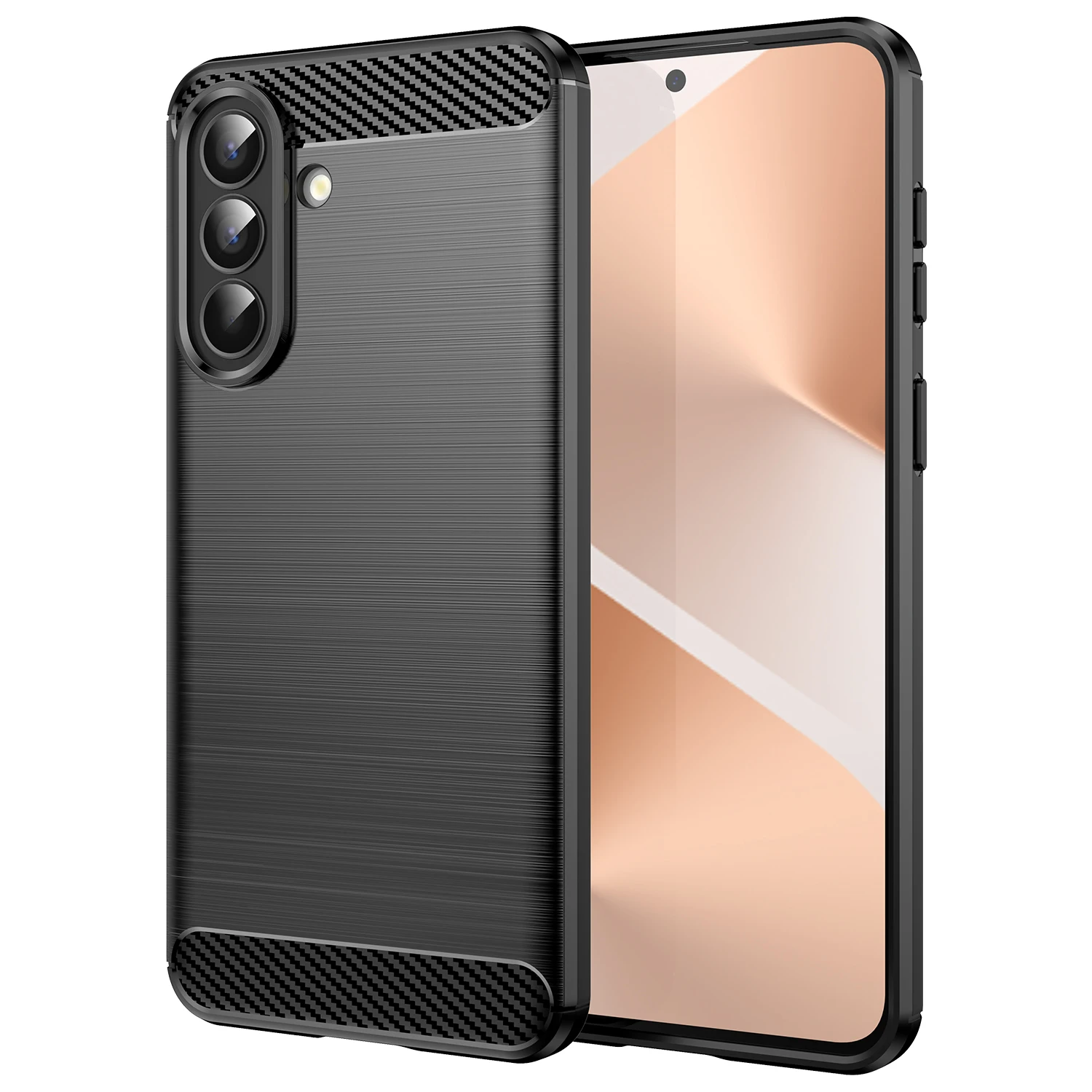 Premium Rubber Carbon Fiber Soft TPU Silicone Back Cover Phone Case