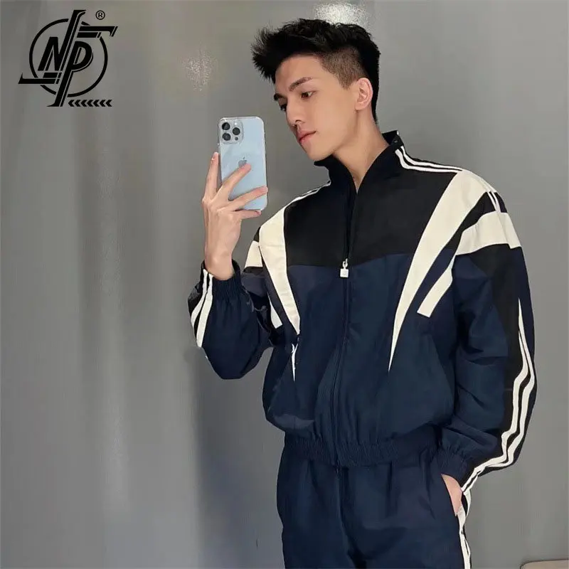 Fashion Brand Patchwork Varsity Jacket Men's Highend Original Stripe