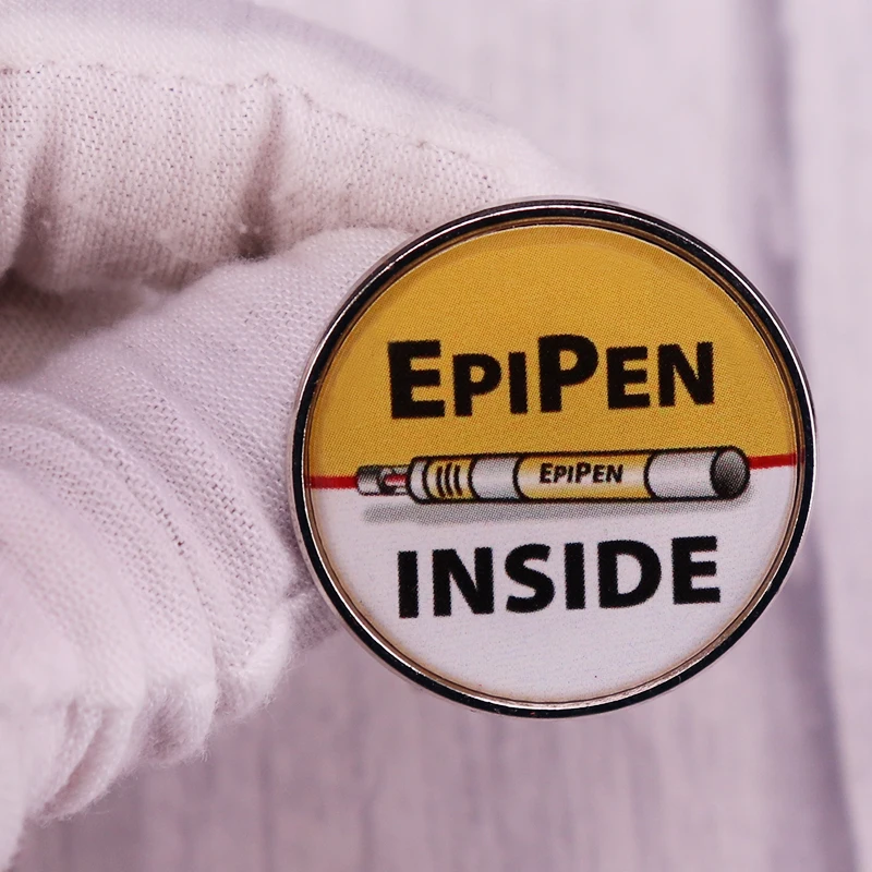 EpiPen Inside Lapel Pin Medical Allergy Alert Badge 4