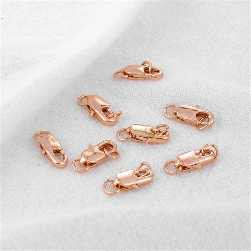

Rose gold bag gold bead DIY accessories Lobster clasp fish tail spring clasp 5*10mm bracelet necklace color preservation buckle