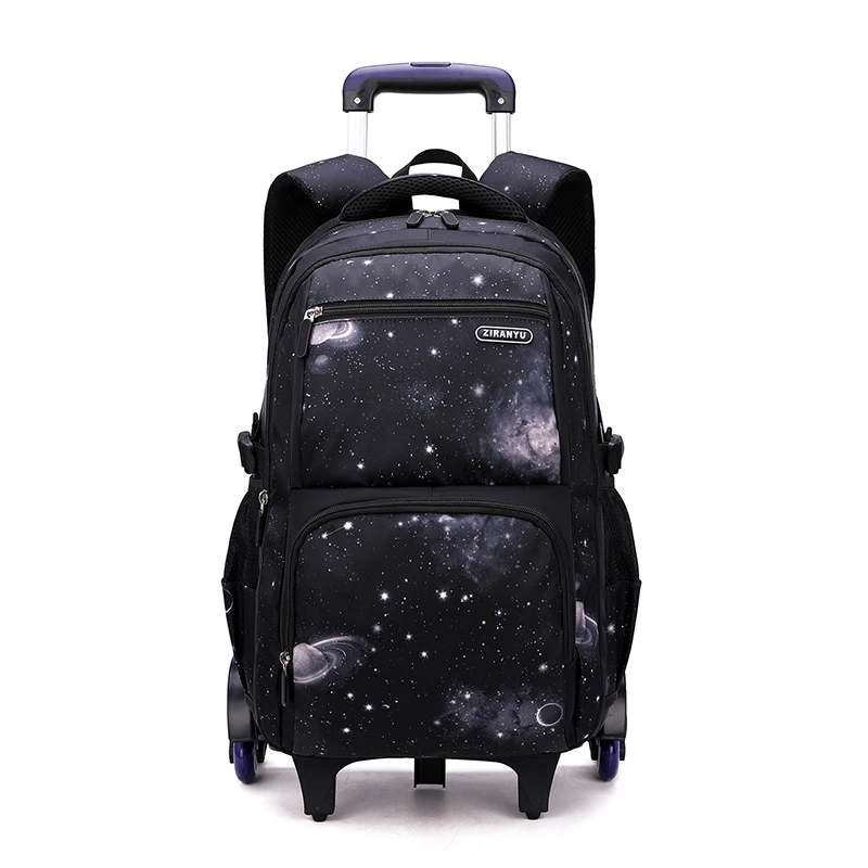 Dropshipping Wheels Travel Rolling Luggage Bag School Trolley Backpack for Boys Kid Backpack on Wheels School Kids Backpacks