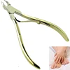1Pc Stainless Steel Nail Cuticle Scissors Nipper Clipper Manicure Pedicure Tools Golden Handle Dead Skin Scissor Art Tool 5