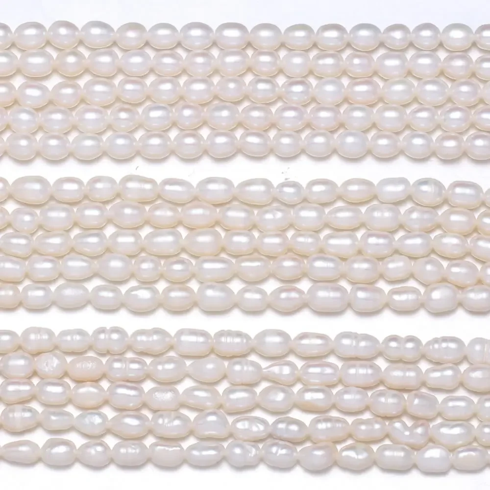 Pearls For Jewelry Natural Pearl Beads Loose Beads Loose Pearl Beads Pearl Beads Beads For Jewelry Making Natural Freshwater Pearl Beads Rice Shape Punch for DIY Necklace Bracelet Jewelry Making