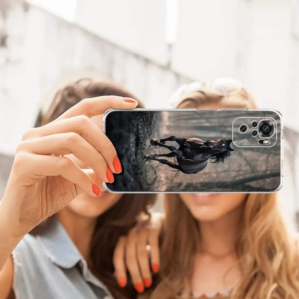 Clear Soft TPU Horse Design Phone Case