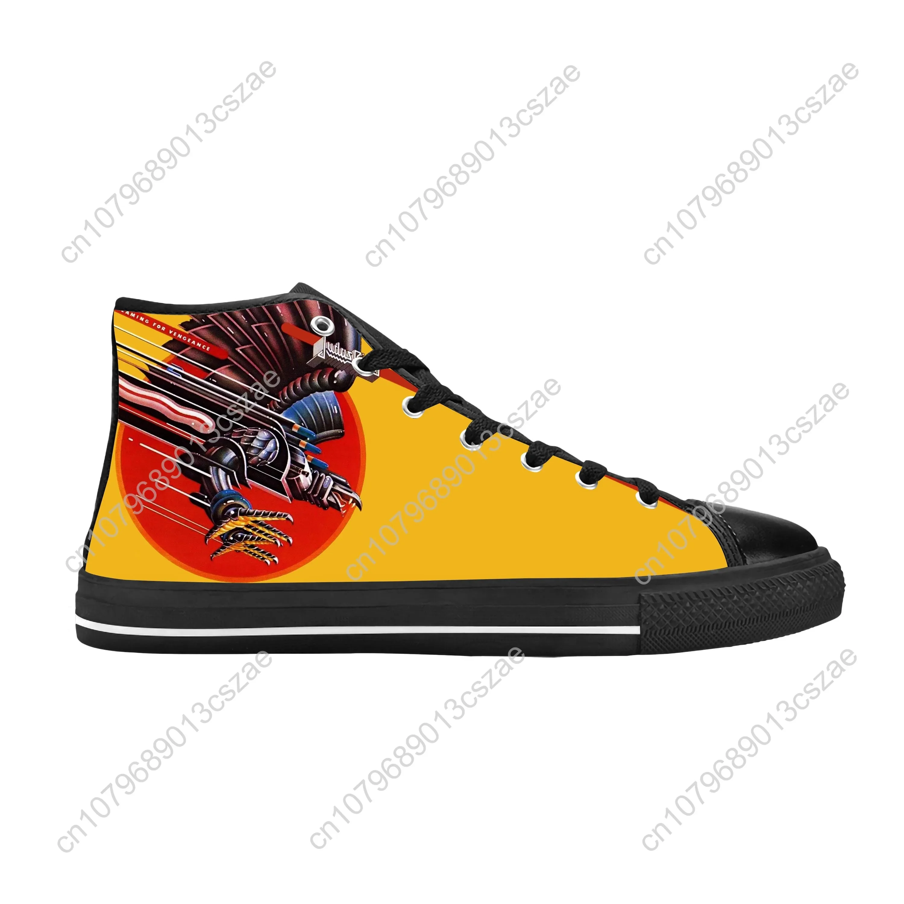 Judas Priest Heavy Metal Rock N Roll Band Hip Hop Casual Cloth Shoes High Top Comfortable Breathable 3D Print Men Women Sneakers