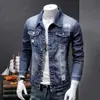 Men's Denim jacket 2022 Autumn Casual Pure Cotton Slim Fit  Stylish Motorcycle Jean Jacket Streetwear Men Coats 5
