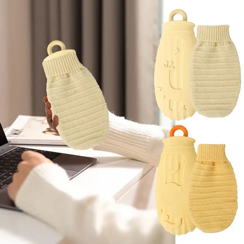 부드러운 플러시 커버가 있는 휴대용 물주머니 동물 디자인 따뜻한 물병, 목 어깨 손 발 워머용 실리콘 병